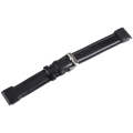 For Garmin Fenix 7S 20mm  Plain Weave Genuine Leather Watch Band(Black)