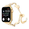 For Apple Watch SE 2023 44mm Shell Metal Chain Bracelet Watch Band(Gold)