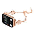 For Apple Watch SE 2023 44mm Shell Metal Chain Bracelet Watch Band(Rose Gold)