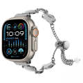 For Apple Watch Ultra 2 49mm Shell Metal Chain Bracelet Watch Band(Black)