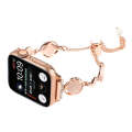 For Apple Watch Series 9 45mm Shell Metal Chain Bracelet Watch Band(Rose Gold)