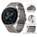 For Huawei Watch GT4 / GT3 / GT2 46mm Three Strains Flat Buckle Titanium Steel Watch Band(Grey)