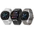 For Huawei Watch GT4 / GT3 / GT2 46mm Three Strains Flat Buckle Titanium Steel Watch Band(Silver)