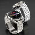 For Huawei Watch GT4 / GT3 / GT2 46mm Three Strains Flat Buckle Titanium Steel Watch Band(Silver)
