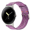 For Google Pixel Watch 2 / Pixel Watch Nylon Canvas Watch Band(Purple)