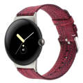 For Google Pixel Watch 2 / Pixel Watch Nylon Canvas Watch Band(Red)