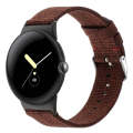 For Google Pixel Watch 2 / Pixel Watch Nylon Canvas Watch Band(Wine Red)