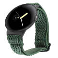 For Google Pixel Watch 2 / Pixel Watch 20mm Wave Braided Nylon Watch Band(Dark Green)