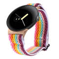 For Google Pixel Watch 2 / Pixel Watch 20mm Wave Braided Nylon Watch Band(Rainbow)