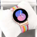 For Samsung Galaxy Watch6/6 Classic/5/5 Pro Wave Braided Nylon Watch Band(Rainbow)