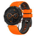 For Garmin Fenix 7X Twill Two Color Quick Release Silicone Watch Band(Orange Black)
