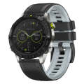 For Garmin Fenix 7X Twill Two Color Quick Release Silicone Watch Band(Black Grey)