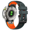 For Garmin Fenix 7X Twill Two Color Quick Release Silicone Watch Band(Gray Orange)