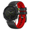 For Garmin Fenix 7 Twill Two Color Quick Release Silicone Watch Band(Black Red)