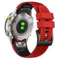 For Garmin Fenix 7 Twill Two Color Quick Release Silicone Watch Band(Red Black)