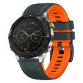 For Garmin Fenix 7 Twill Two Color Quick Release Silicone Watch Band(Gray Orange)