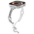 For Apple Watch Series 9 45mm Twist Metal Bracelet Chain Watch Band(Silver)