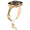 For Apple Watch Series 8 45mm Twist Metal Bracelet Chain Watch Band(Gold)