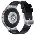 For Samsung Galaxy watch 4 / 5 / 6 AP Series Liquid Silicone Watch Band(Silver Black)