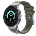For Samsung Galaxy watch 4 / 5 / 6 AP Series Liquid Silicone Watch Band(Silver Green)