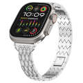 For Apple Watch Ultra 49mm Devil Eye Diamond Bracelet Metal Watch Band(Silver)