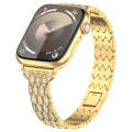 For Apple Watch Series 8 41mm Devil Eye Diamond Bracelet Metal Watch Band(Gold)