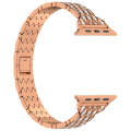 For Apple Watch Series 8 41mm Devil Eye Diamond Bracelet Metal Watch Band(Rose Gold)