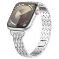 For Apple Watch Series 8 41mm Devil Eye Diamond Bracelet Metal Watch Band(Silver)