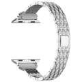 For Apple Watch SE 44mm Devil Eye Diamond Bracelet Metal Watch Band(Silver)
