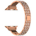 For Apple Watch Series 5 44mm Devil Eye Diamond Bracelet Metal Watch Band(Rose Gold)