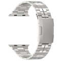 For Apple Watch Series 9 45mm Tortoise Buckle Titanium Steel Watch Band(Silver)