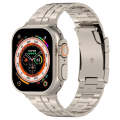 For Apple Watch Ultra 49mm Tortoise Buckle Titanium Steel Watch Band(Starlight)