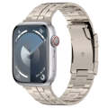 For Apple Watch Series 8 45mm Tortoise Buckle Titanium Steel Watch Band(Starlight)
