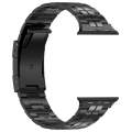 For Apple Watch Series 6 44mm Tortoise Buckle Titanium Steel Watch Band(Black)