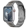 For Apple Watch Series 3 38mm Tortoise Buckle Titanium Steel Watch Band(Grey)