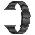 For Apple Watch SE 2023 44mm Butterfly Type Titanium Steel Watch Band(Black)