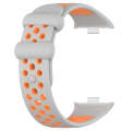 For Redmi Watch 4 Two Color Silicone Sports Watch Band(Grey Orange)