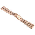 22mm Universal Three-Bead Stainless Steel Watch Band(Rose Gold)