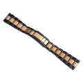 22mm Universal Three-Bead Stainless Steel Watch Band(Black Rose Gold)