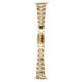 For Apple Watch Ultra 49mm Three-Bead Stainless Steel Watch Band(Gold)