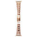 For Apple Watch Series 6 44mm Three-Bead Stainless Steel Watch Band(Rose Gold)