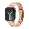 For Apple Watch Series 4 44mm Three-Bead Stainless Steel Watch Band(Rose Gold)
