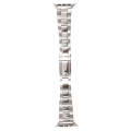 For Apple Watch 42mm Three-Bead Stainless Steel Watch Band(Silver)