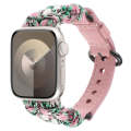 For Apple Watch Series 6 40mm Paracord Genuine Leather Watch Band(Pink Camo)