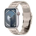 For Apple Watch Series 9 41mm Safety Buckle Trapezoid Titanium Steel Watch Band(Titanium)
