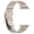 For Apple Watch SE 2022 44mm Safety Buckle Trapezoid Titanium Steel Watch Band(Titanium)