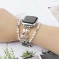 For Apple Watch SE 2023 44mm Butterfly Chain Bracelet Metal Watch Band(Transparent Silver)