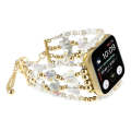 For Apple Watch Series 3 38mm Butterfly Chain Bracelet Metal Watch Band(Transparent Gold)