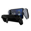 For Sony PlayStation Portal  TPU Stripe Game Console Case with Holder(Black)