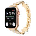 For Apple Watch Series 8 45mm 5-petaled Flower Zinc Alloy Chain Watch Band(Gold)